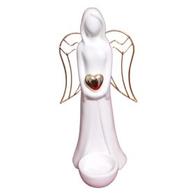 Kerámia angyal arany szívvel