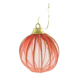   Lampion Hatású Karácsonyfa Dísz, Organza, 3 Darab / Csomag, 8 Cm