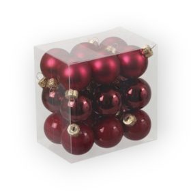 Gömb Üveg 3Cm Málna Piros Fényes-Matt S/18