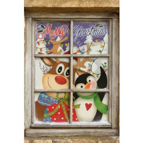 Ablak matrica Hóemberek 30x42cm