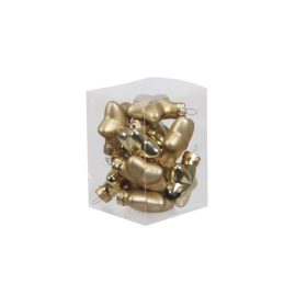Csillag Üveg 4Cm Arany Fényes-Matt S/12