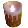 LED gyertya  5x5x7 cm  arany / ezüst