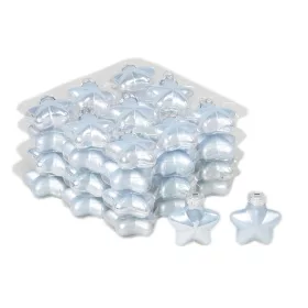 Üveg Csillag 4Cm Világos Kék Matt-Fényes 