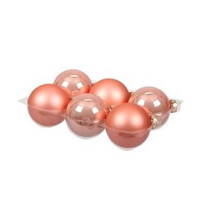 Gömb Üveg 8Cm Barack Fényes-Matt S/6