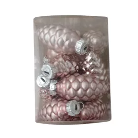 Toboz üveg 6cm rózsaszín fényes-matt S/12 244456
