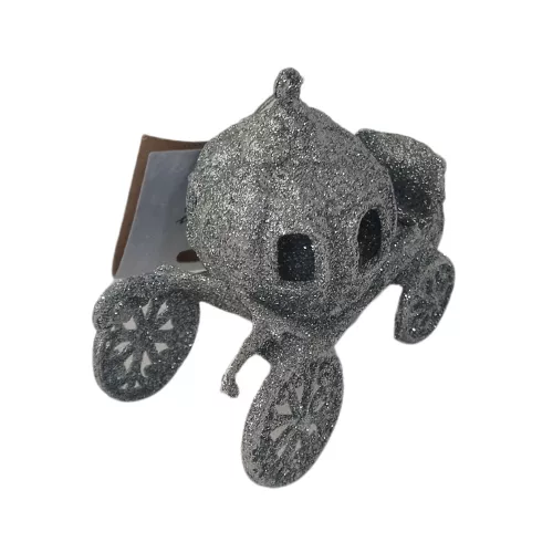 Hintó glitteres műanyag , akasztós dísz 10cm sxp21326