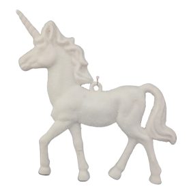 Fehér unikornis dísz 11x12cm