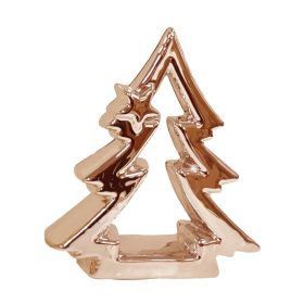 Porcelán Fenyőfa Áttört Rosegold 15Cm