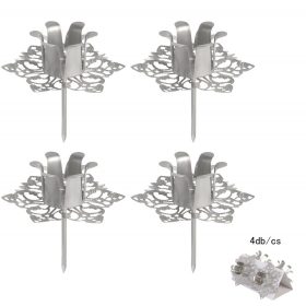 Gyertyatartó szirom Ezüst 4dbos