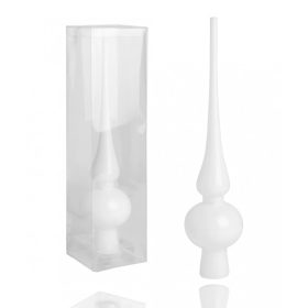 Fehér karácsonyfa csúcsdísz üveg