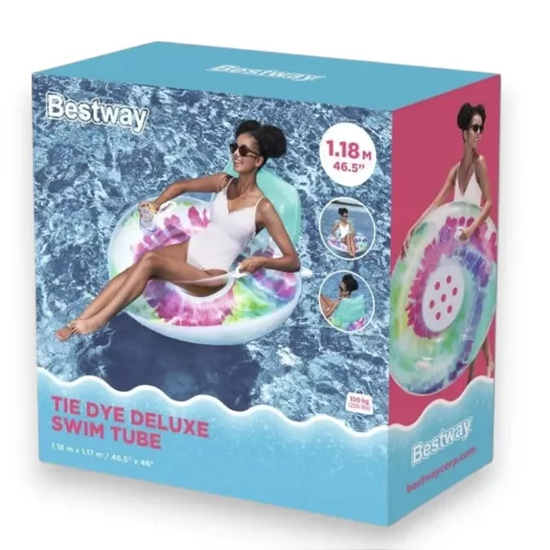 Bestway Tie Dye Deluxe úszó fotel háttámlával fogantyúkkal (43637)