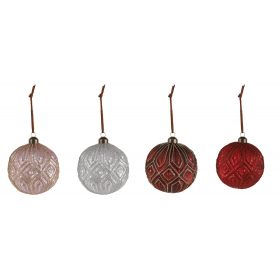  Üveg Gömb Karácsonyi Antik  Négyzetes 10Cm