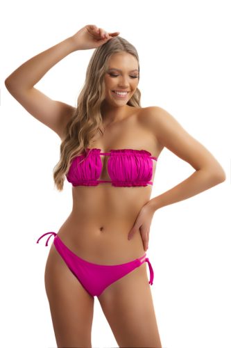 BUBBLES levehető pántos bandeau bikini-FUXIA-S