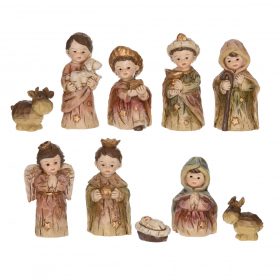 Betlehemi karácsonyi poly figurák 10db-os 7 cm