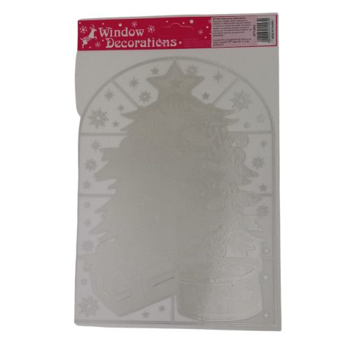 Ezüst karácsonyi  ablak matrica