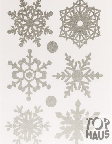 Ezüst jégvirágos ablak matrica 20x30cm 9db-os