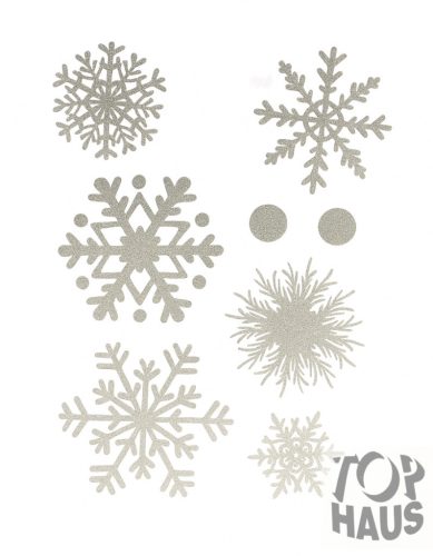 Ezüst jégvirágos ablak matrica 20x30cm 9db-os