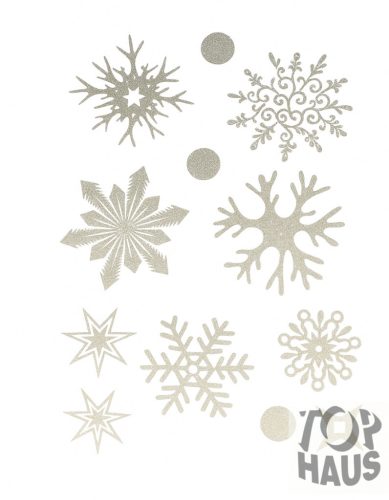 Ezüst jégvirágos ablak matrica 20x30cm 9db-os