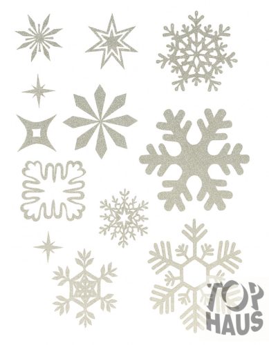 Ezüst jégvirágos ablak matrica 20x30cm 9db-os