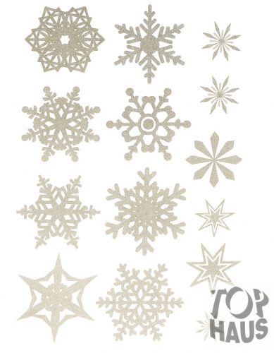 Ezüst jégvirágos ablak matrica 20x30cm 9db-os