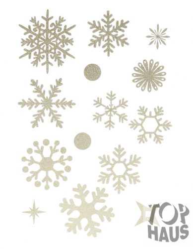 Ezüst jégvirágos ablak matrica 20x30cm 9db-os