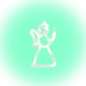 KID413 Led-es angyal ablakdísz