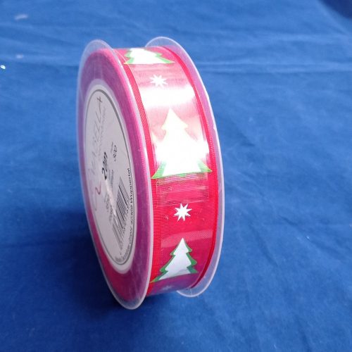 Szalag textil frosty 25mmx20m piros