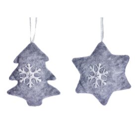 Csillag-Fenyő Akasztós Textil 12Cm Szürke 2Féle