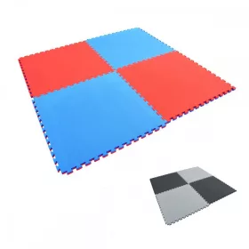   Puzzle Tatami Torna Szönyeg Elem 100 X 100 X 2 Cm Védőszegéllyel Piros/Kék
