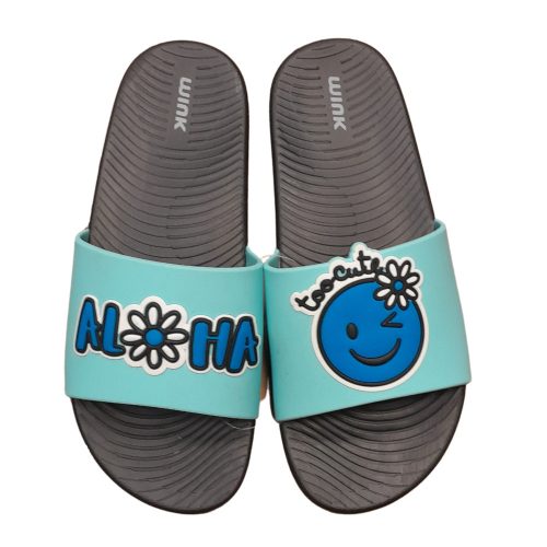 WINK Aloha feliratú kék papucs-36