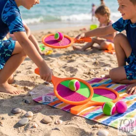 Műanyag beach ütő labdával