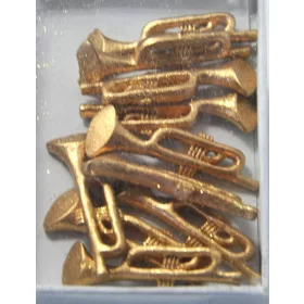Trombita Dísz Ragasztós  4,5X1,8X0,4Cm Arany 