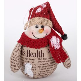 Textil Hóember Újság Mintás 15Cm Bordó-Barna