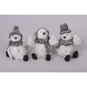 Kerámia Madár Ülő 7Cm Fehér 2 Féle